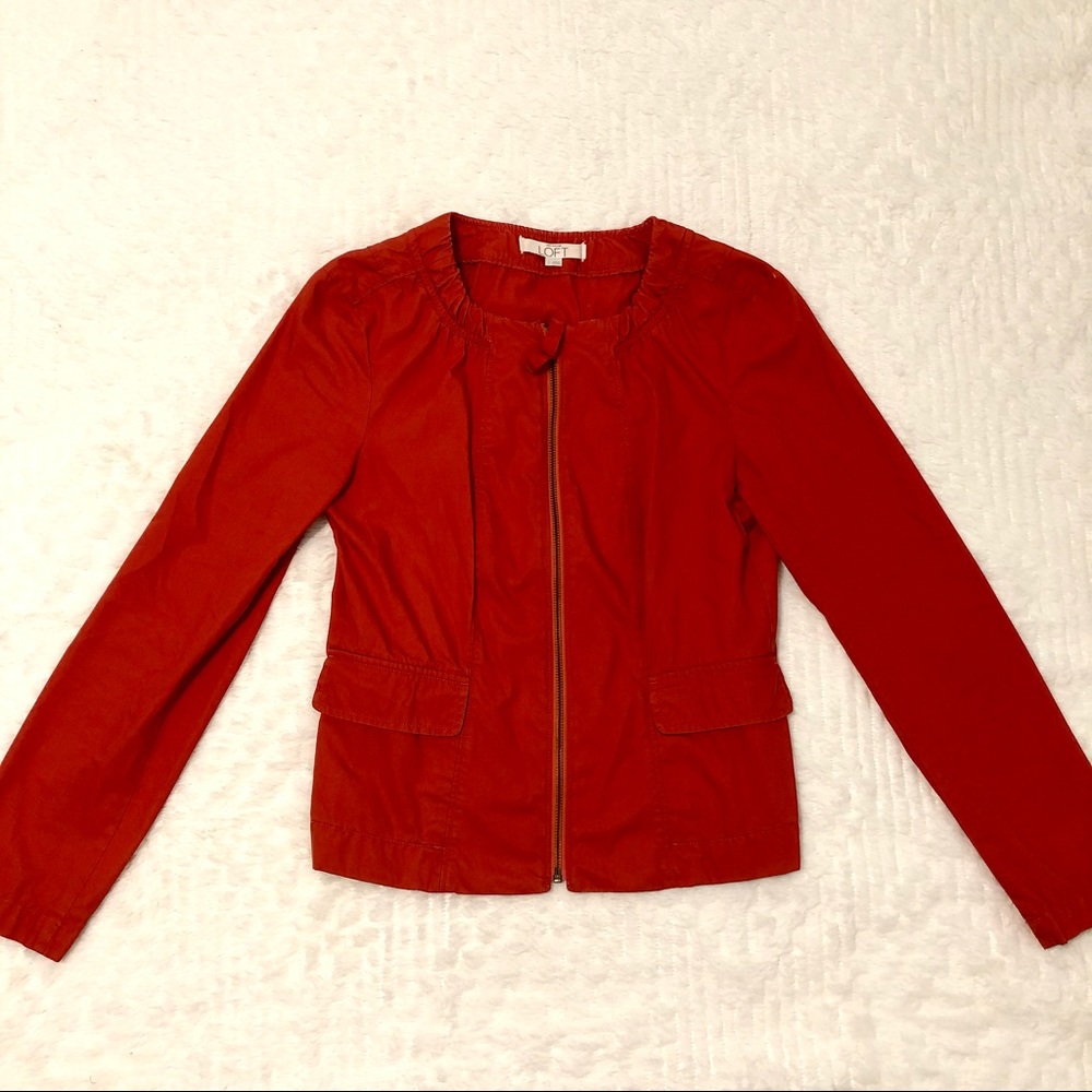 Red LOFT Zip-Up Jacket